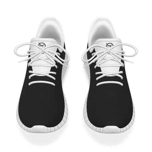 JEBO performance trainer sneakers, black uppers with white laces and cushioned collar
