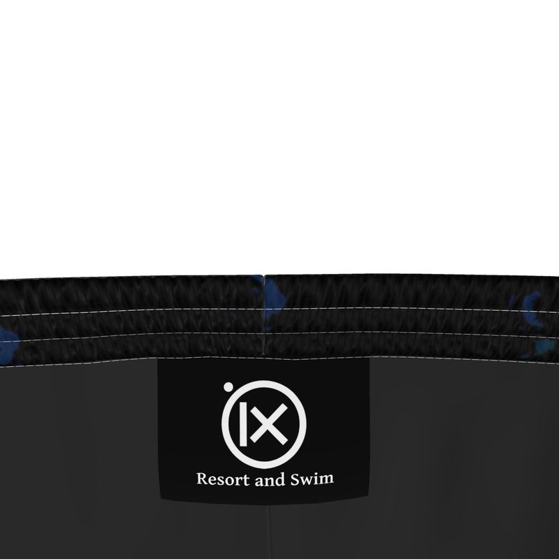 Resort shorts waistband label reading “Resort and Swim” with iX symbol