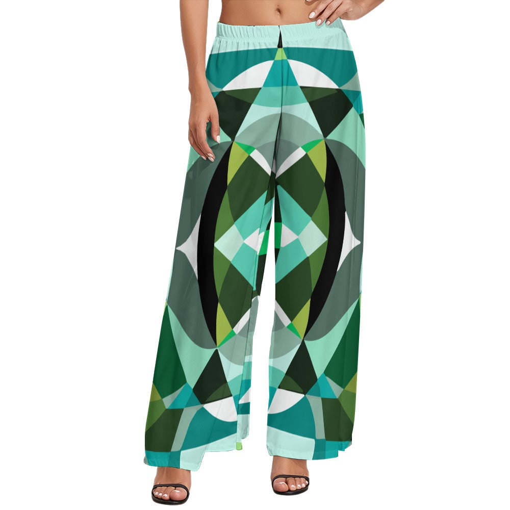 JEBO 1X Club Women's Pattern Wide-Leg Pants