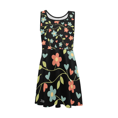 JEBO Kids Girls' Floral Heart Sundress