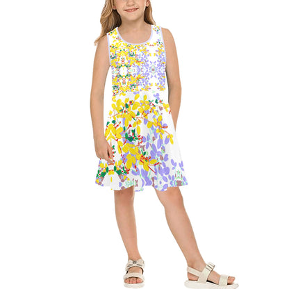 JEBO Kids Girls' Floral Heart Sundress