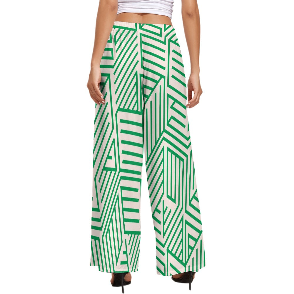JEBO 1X Club Women's Pattern Wide-Leg Pants