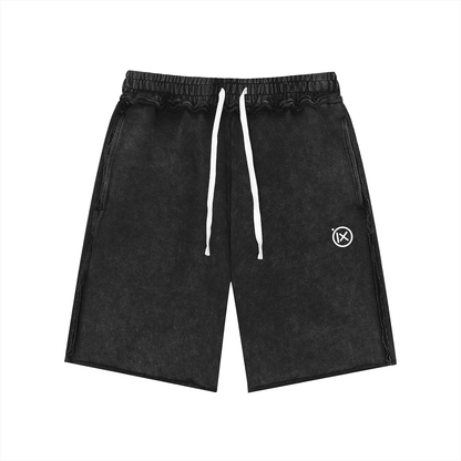 Unisex Mineral Wash Raw Edge Shorts