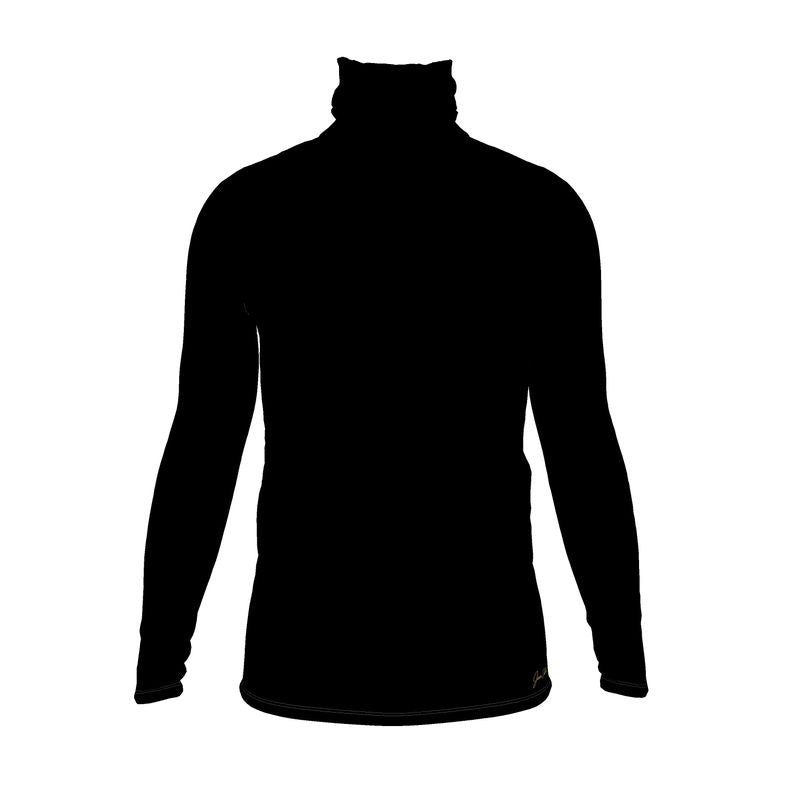 Men's black roll-neck sweater with long sleeves, close fit