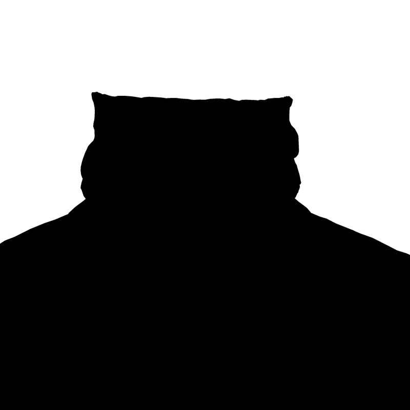 Men's black roll-neck sweater with high collar