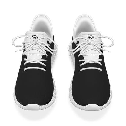 JEBO performance trainer sneakers, black uppers with white laces and cushioned collar