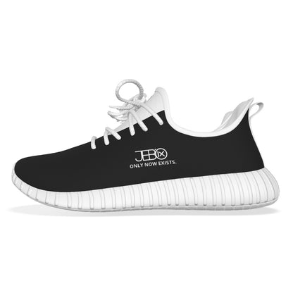 JEBO performance trainer sneaker, black upper with white laces and thick white sole