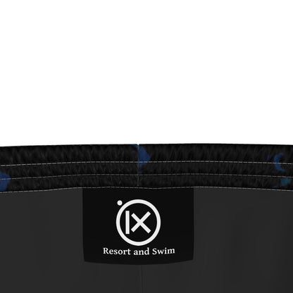 Resort shorts waistband label reading “Resort and Swim” with iX symbol