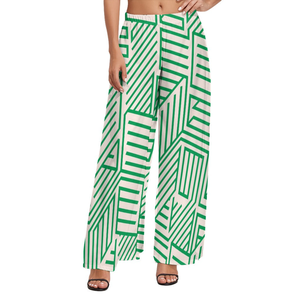 JEBO 1X Club Women's Pattern Wide-Leg Pants
