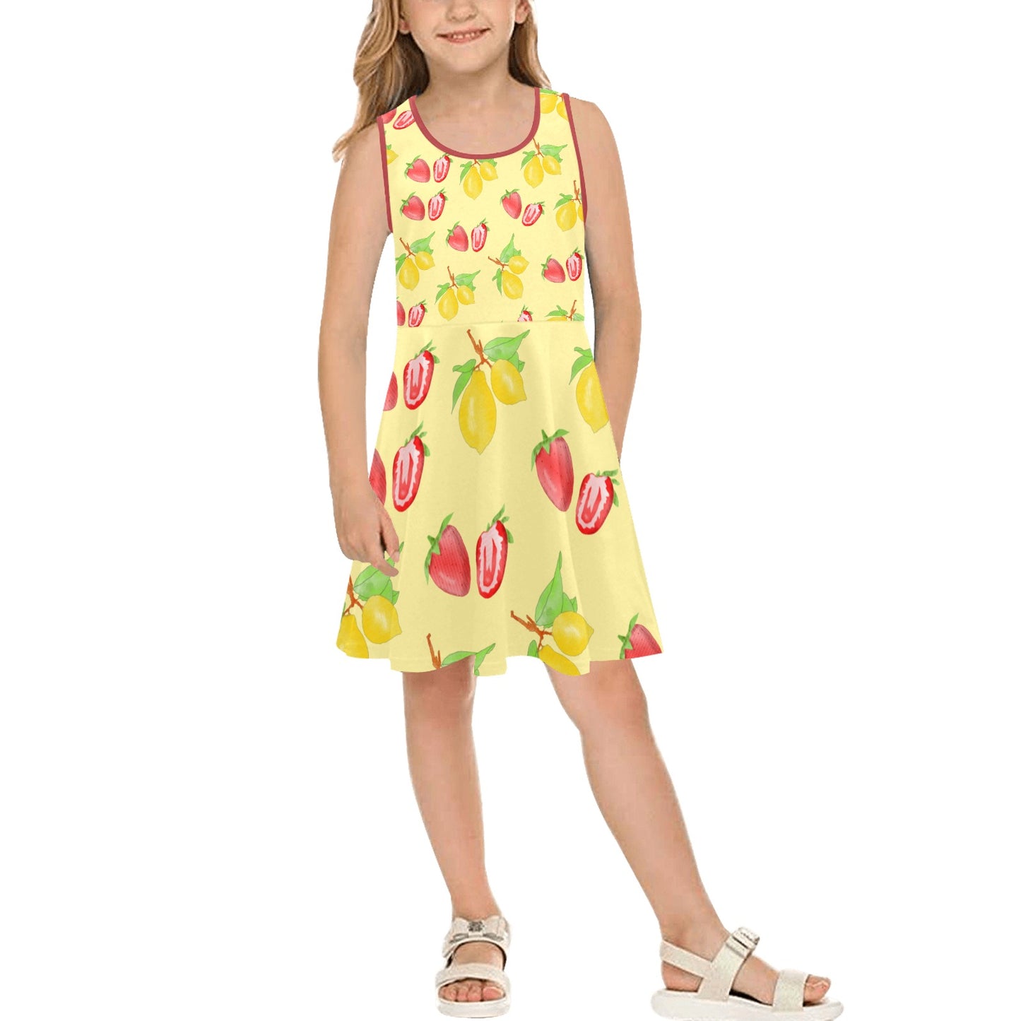 JEBO Kids Girls' Floral Heart Sundress