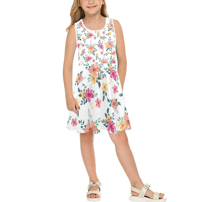JEBO Kids Girls' Floral Heart Sundress