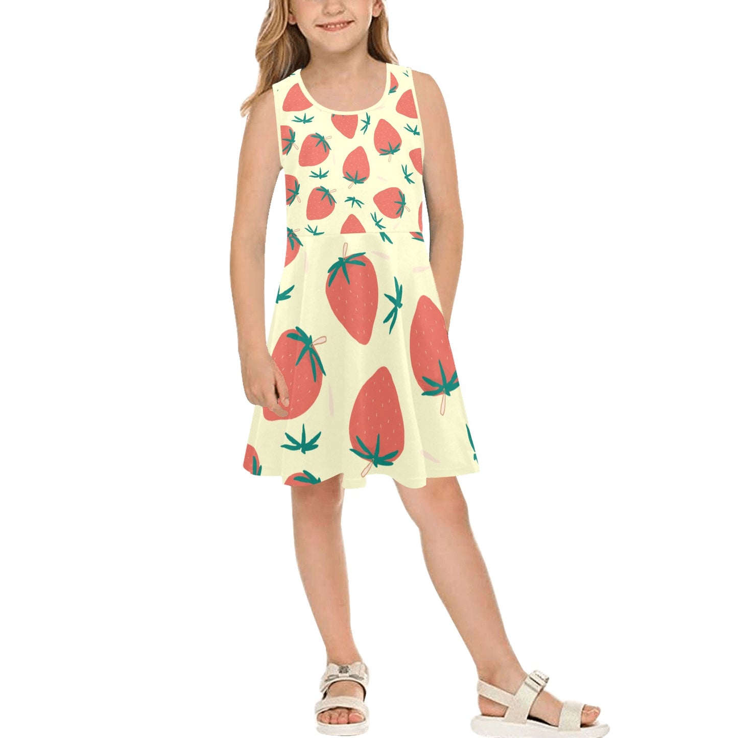 JEBO Kids Girls' Floral Heart Sundress