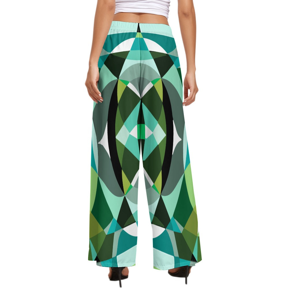 JEBO 1X Club Women's Pattern Wide-Leg Pants