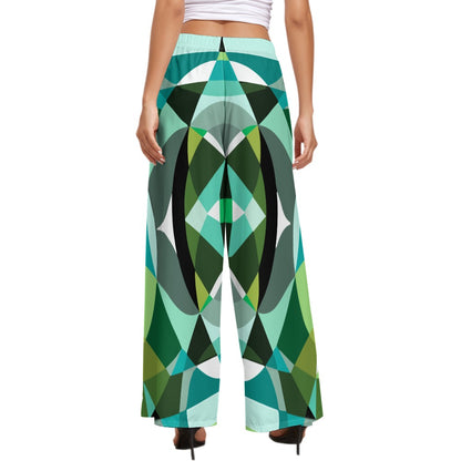 JEBO 1X Club Women's Pattern Wide-Leg Pants