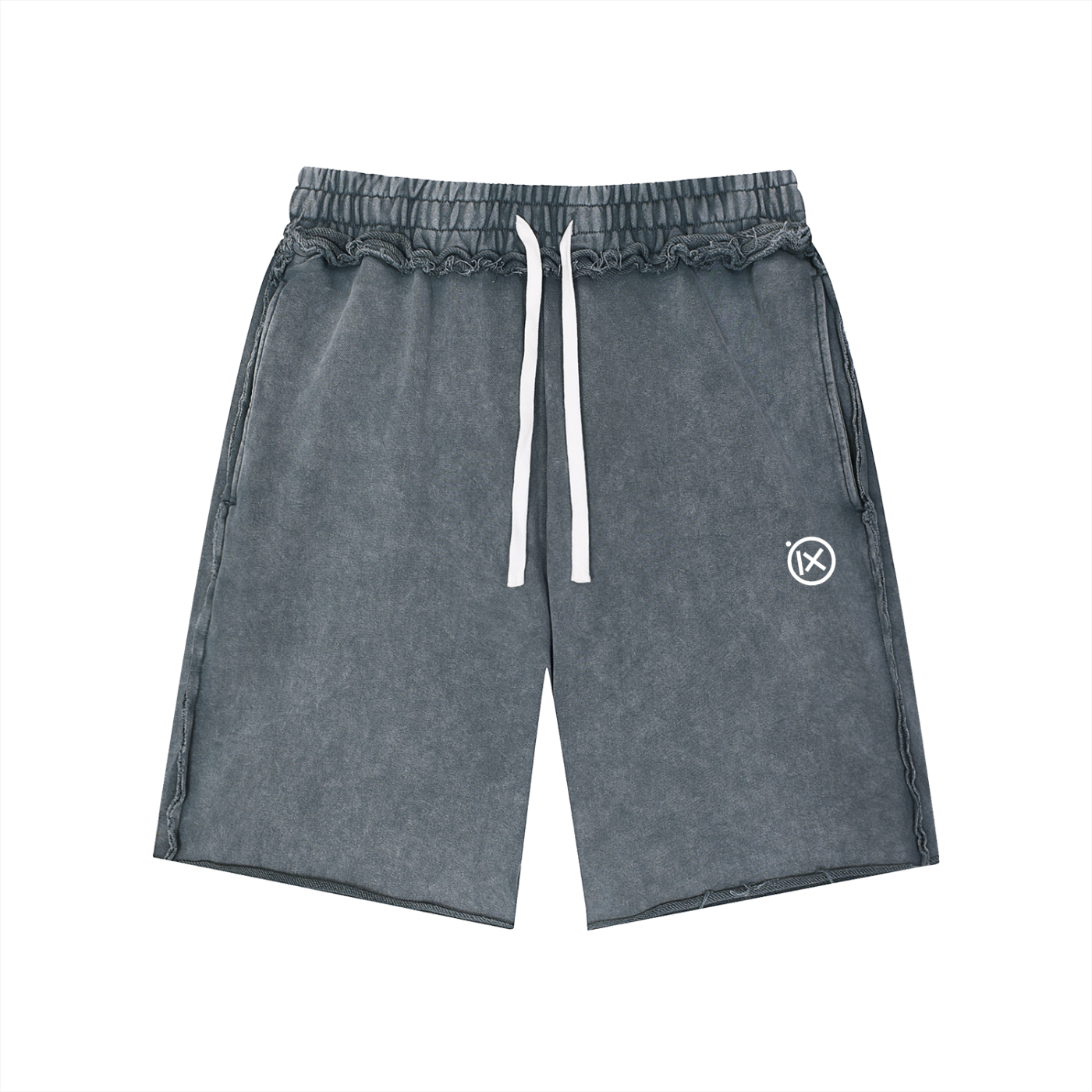 Unisex Mineral Wash Raw Edge Shorts