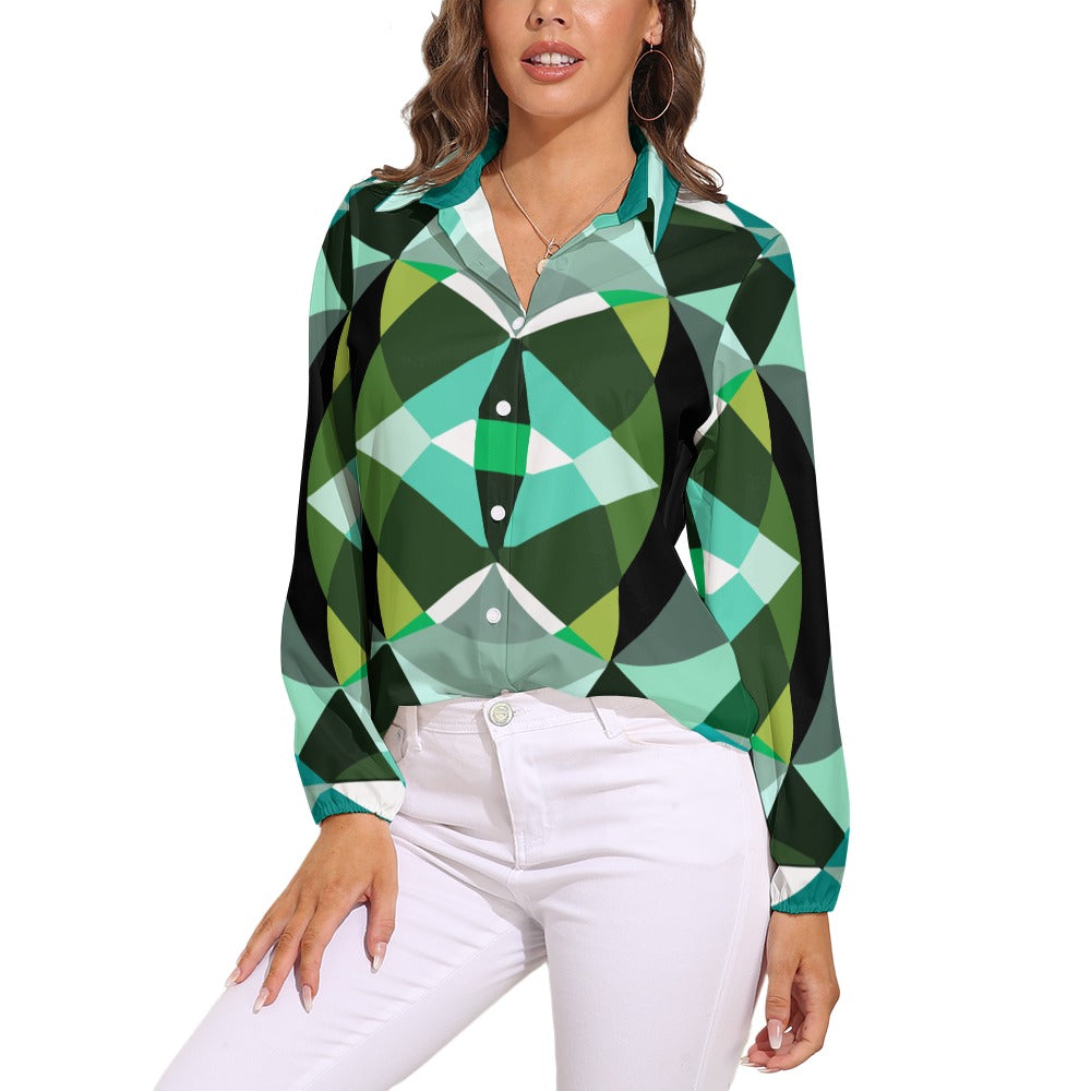 JEBO 1X Club Women's Patterned Long-Sleeve Shirt