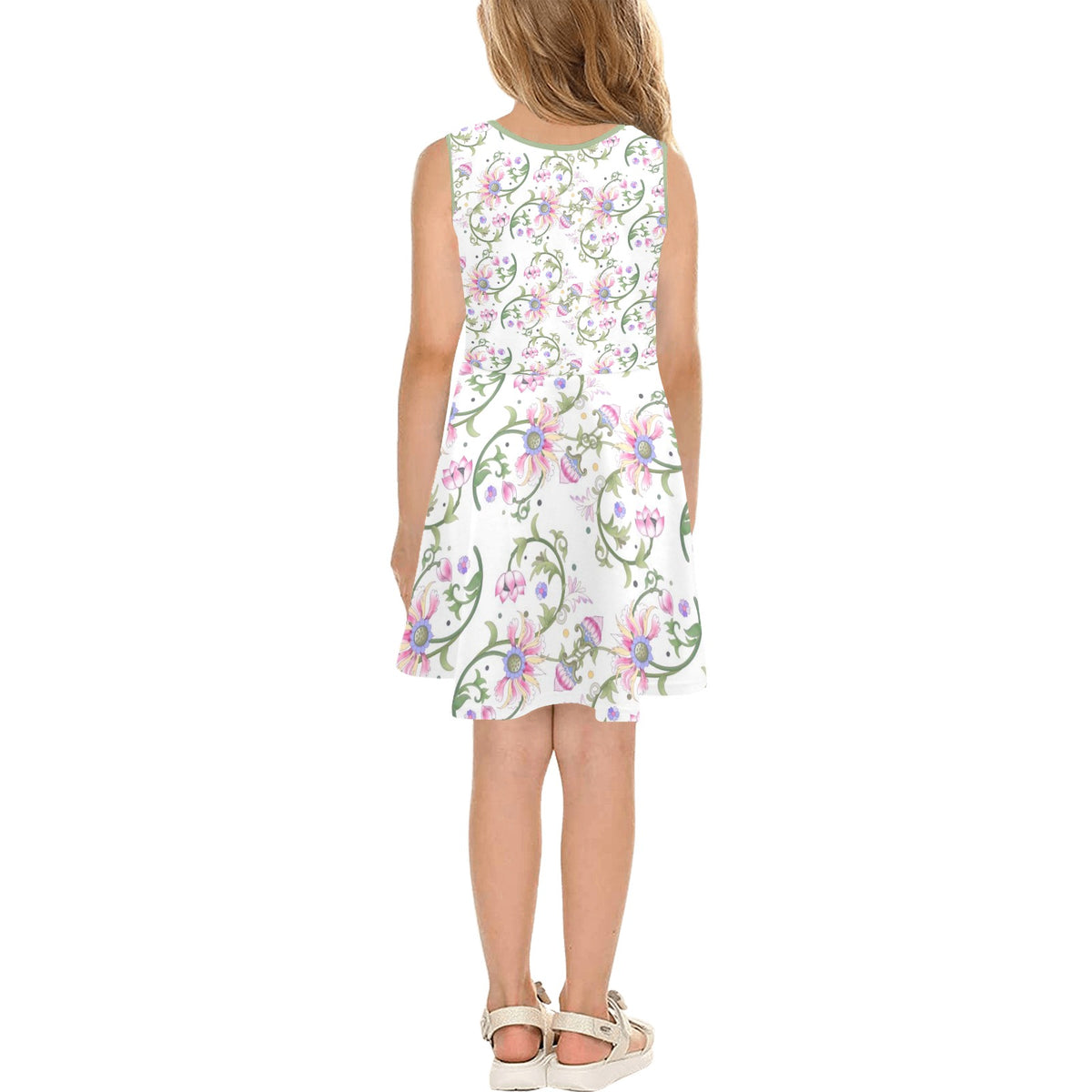 JEBO Kids Girls' Floral Heart Sundress