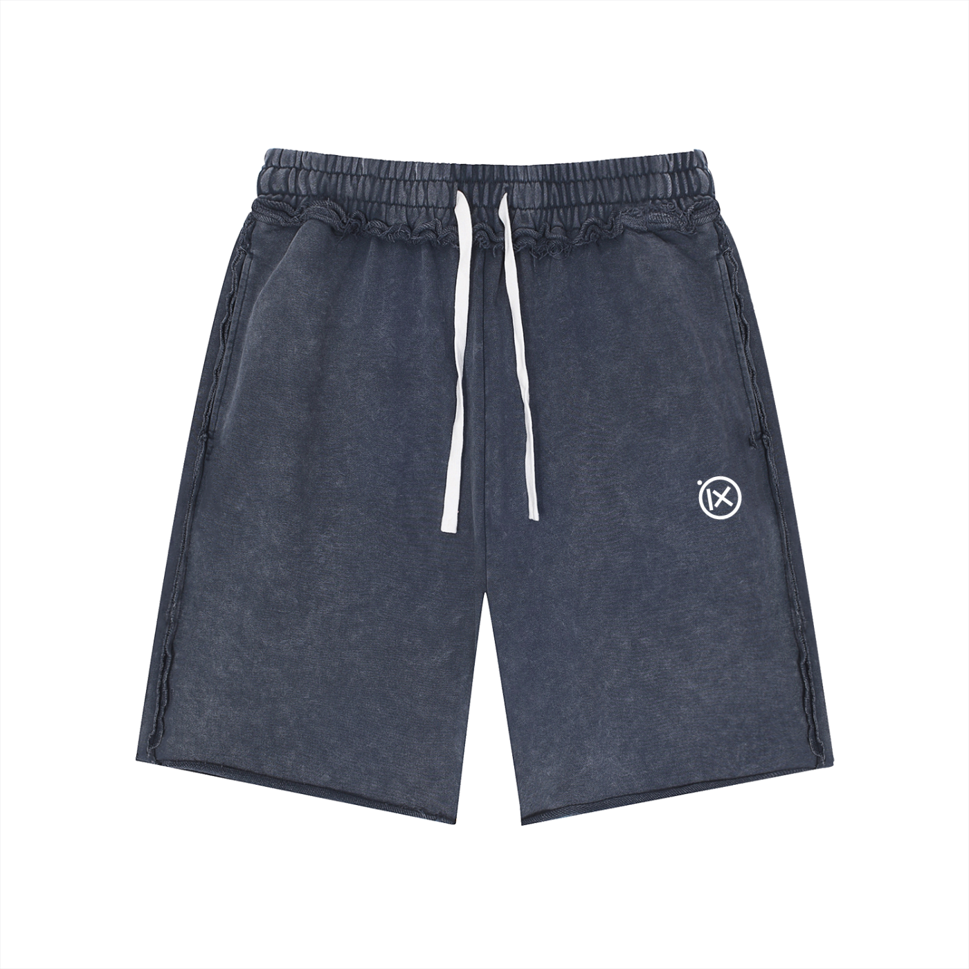 Unisex Mineral Wash Raw Edge Shorts