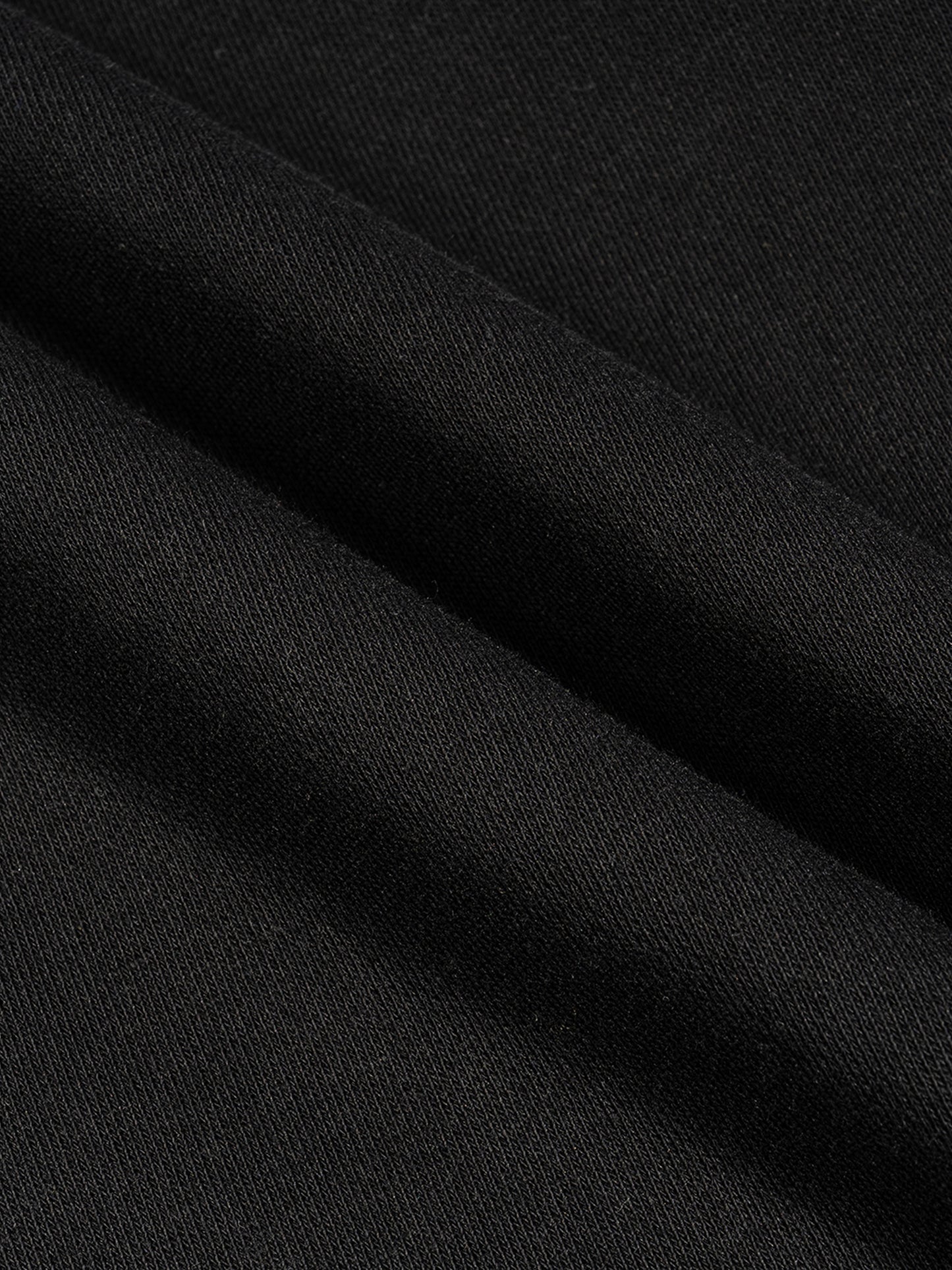 Black French terry boxy tank fabric close-up
