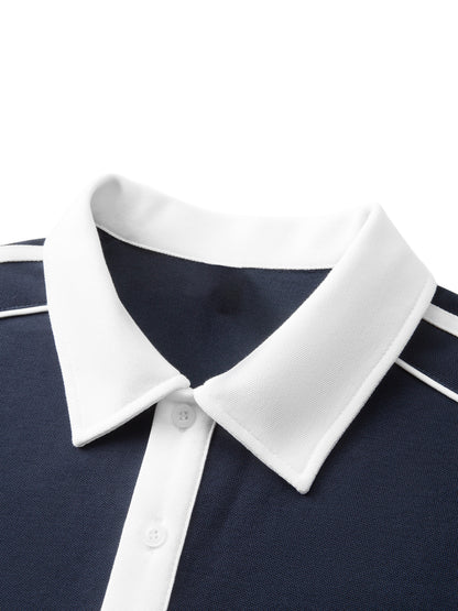 JEBO 1X Club Contrast Collar Short Sleeve Polo