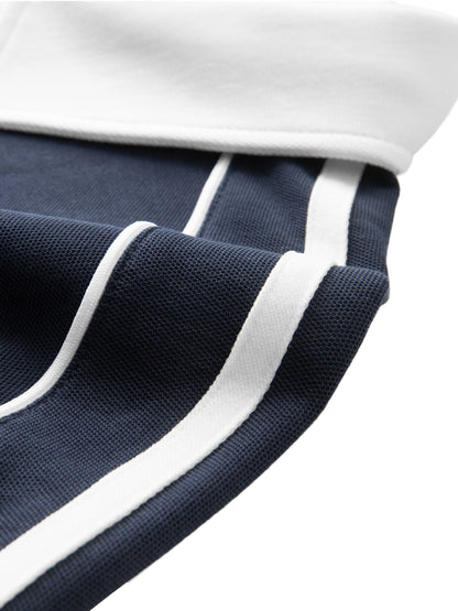 JEBO 1X Club Contrast Collar Short Sleeve Polo