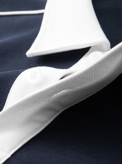 JEBO 1X Club Contrast Collar Short Sleeve Polo