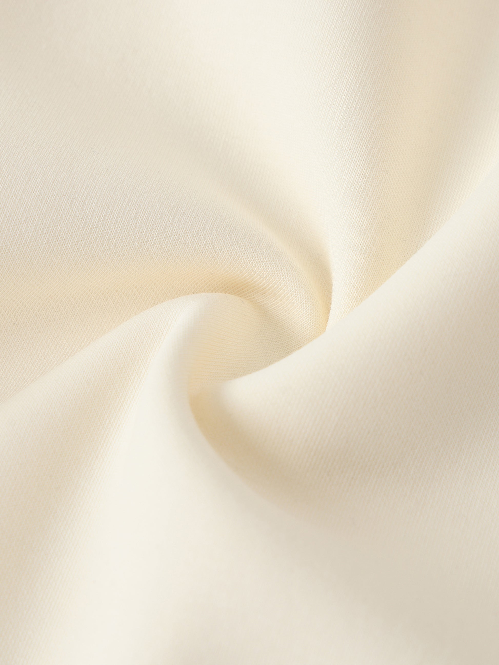 Cream raglan zip hoodie fabric texture close-up