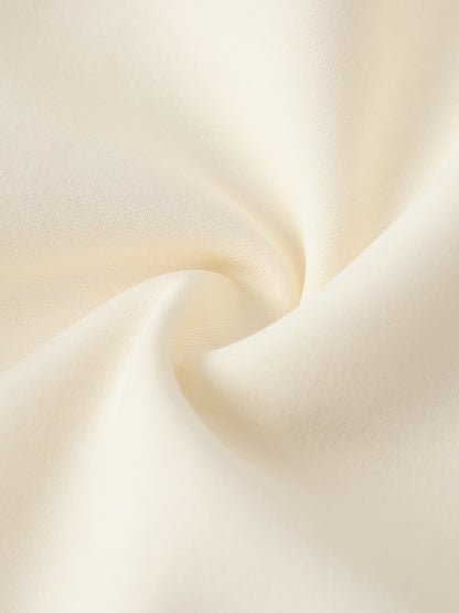 Cream raglan zip hoodie fabric texture close-up