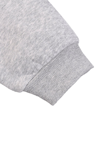 Light gray hoodie sleeve hem with ribbed cuff detail