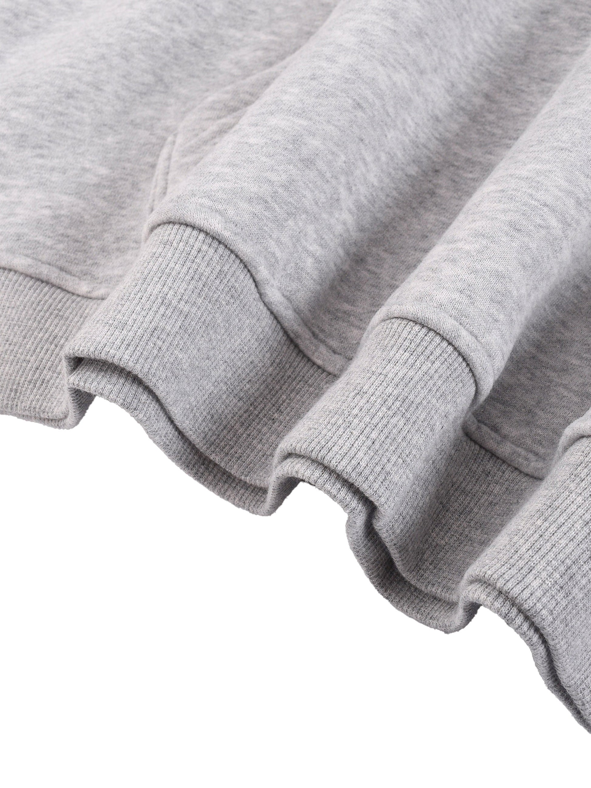 Light gray hoodie ribbed knit cuffs and long sleeves