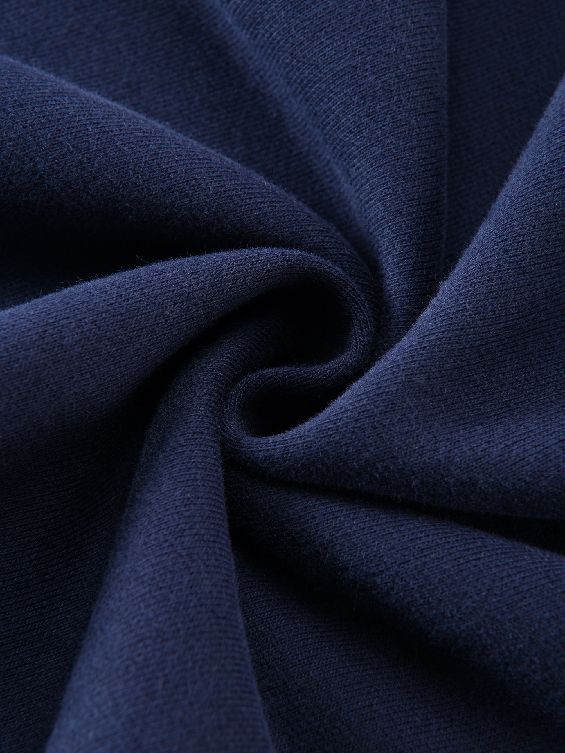 Kids fleece crewneck, navy fleece fabric texture close-up