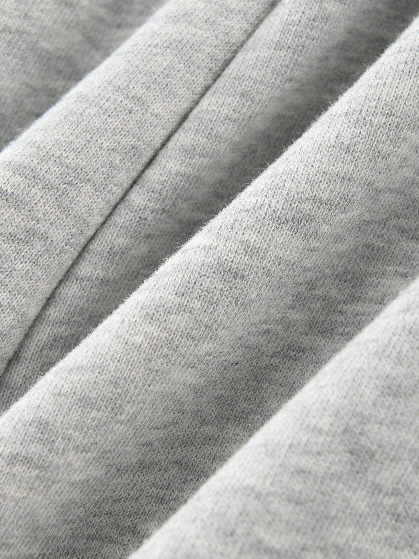 Kids fleece jogger fabric close-up, heather gray