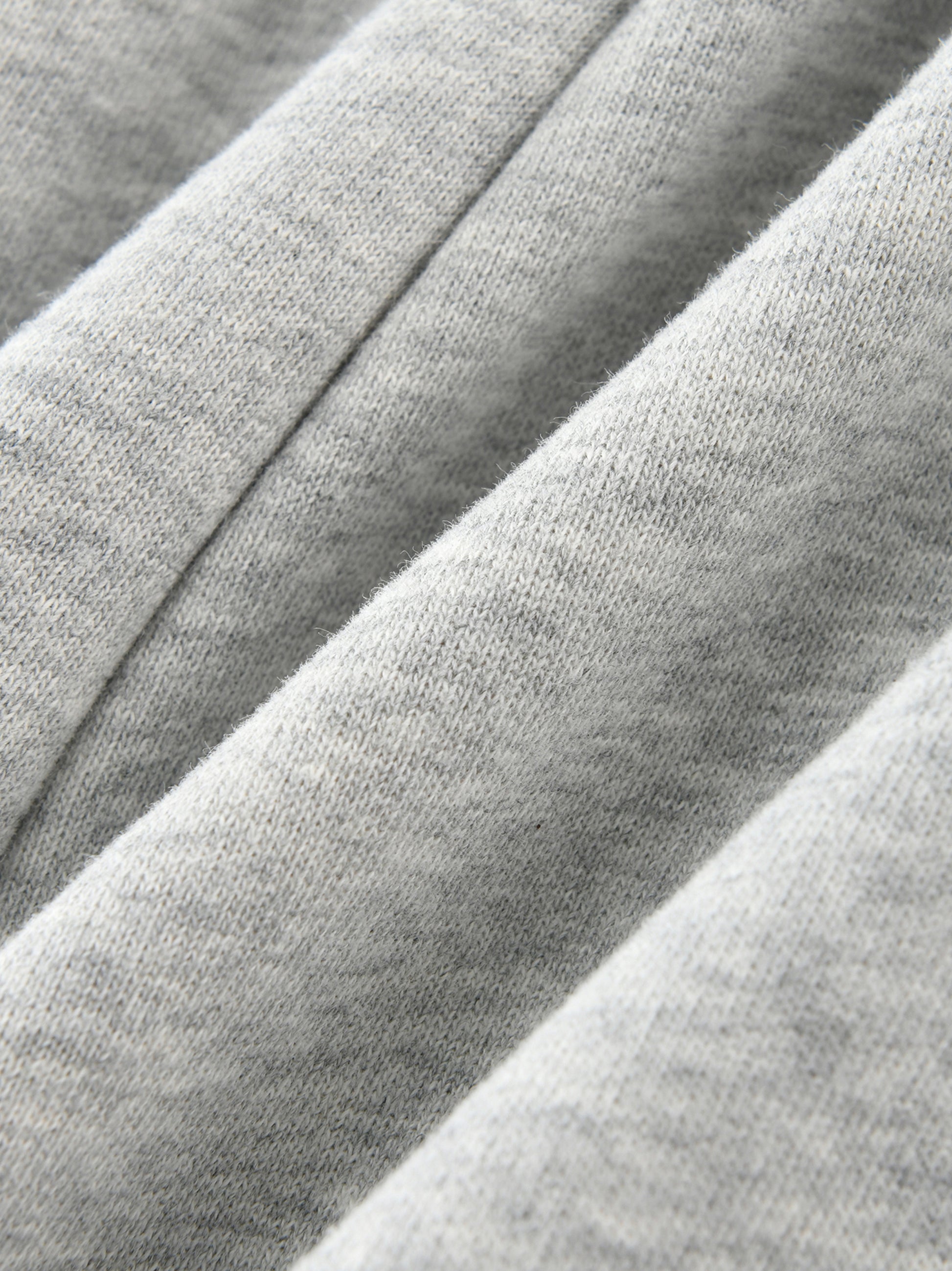 Kids fleece jogger fabric close-up, heather gray