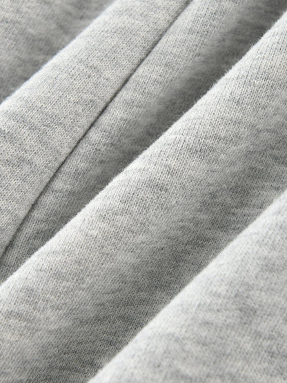 Kids fleece jogger fabric close-up, heather gray