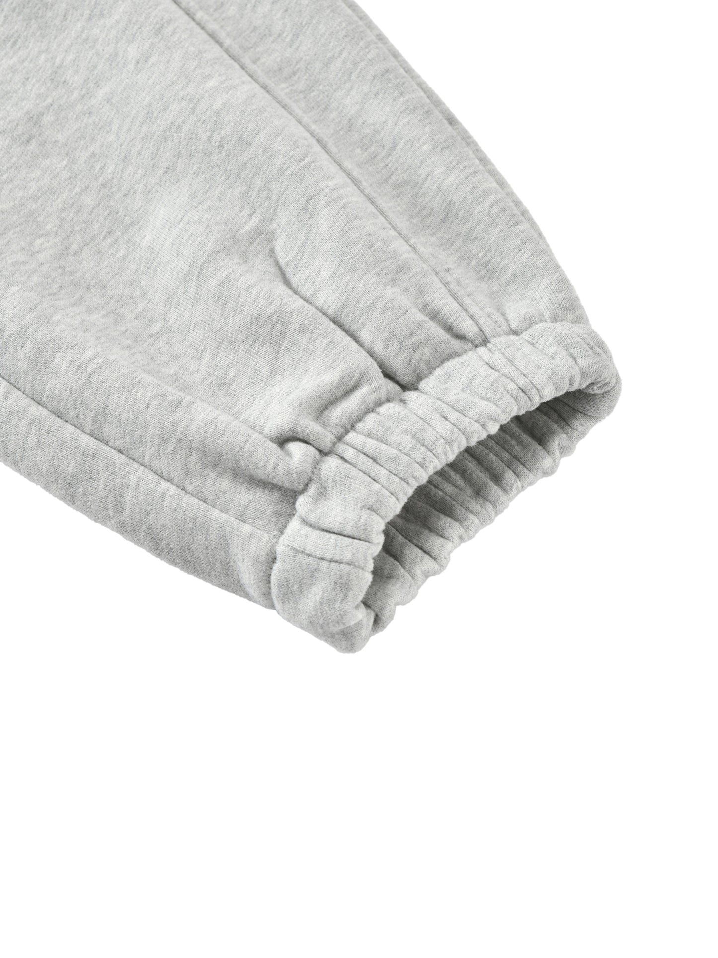 Kids fleece jogger ribbed cuffs and elastic hem, heather gray