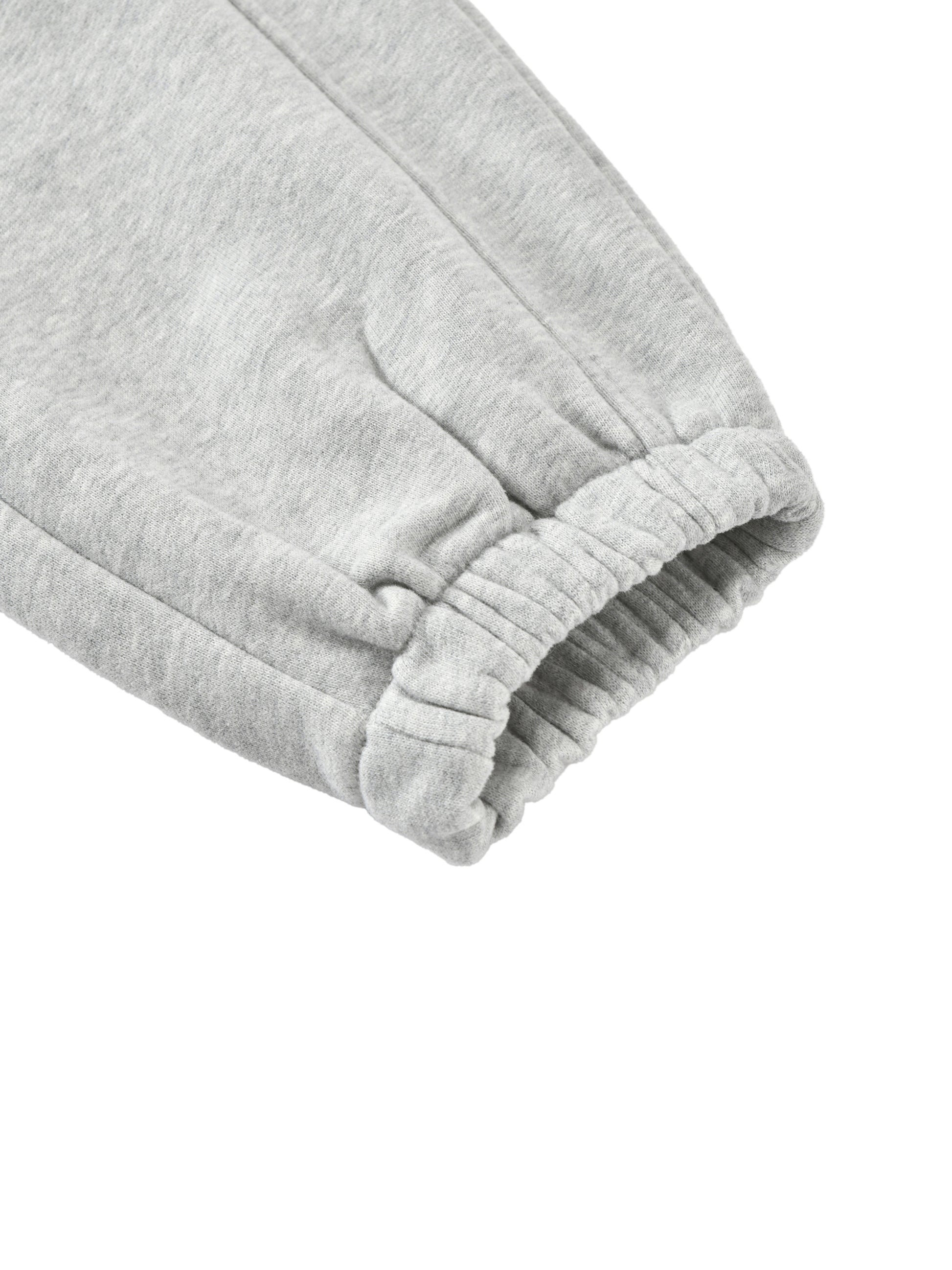 Kids fleece jogger ribbed cuffs and elastic hem, heather gray