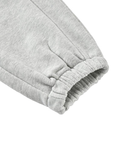 Kids fleece jogger ribbed cuffs and elastic hem, heather gray