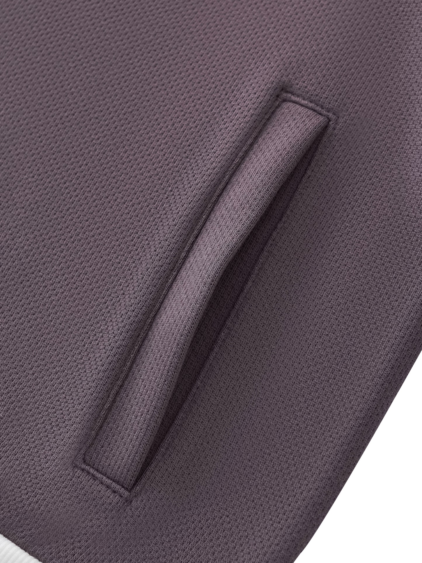 Cropped track jacket cuff with contrast side stripe ribbed knit