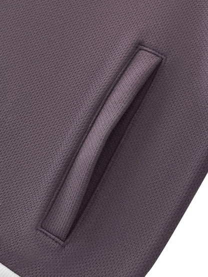 Cropped track jacket cuff with contrast side stripe ribbed knit