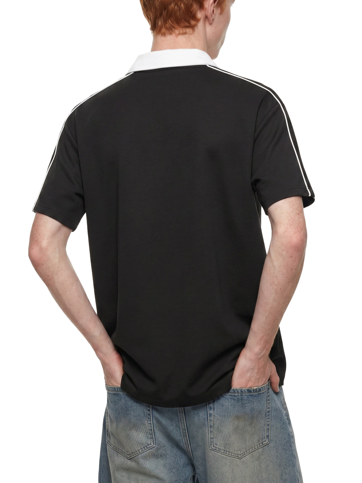 JEBO 1X Club Contrast Collar Short Sleeve Polo