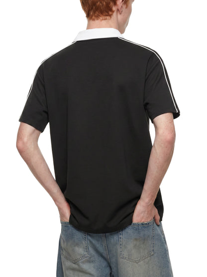 JEBO 1X Club Contrast Collar Short Sleeve Polo