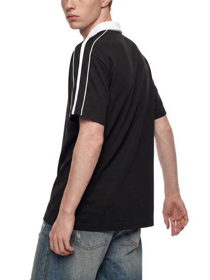 JEBO 1X Club Contrast Collar Short Sleeve Polo