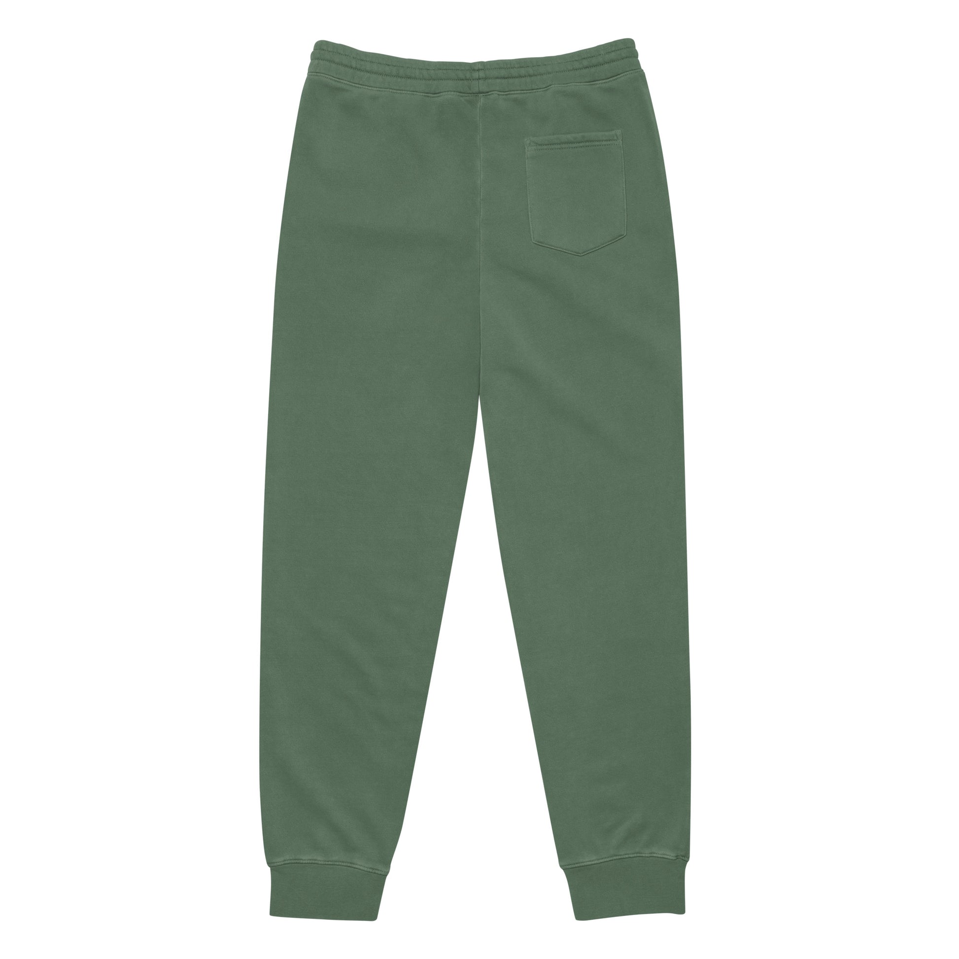 Vintage pigment sweatpants in green, relaxed straight legs, elastic waistband, back pocket