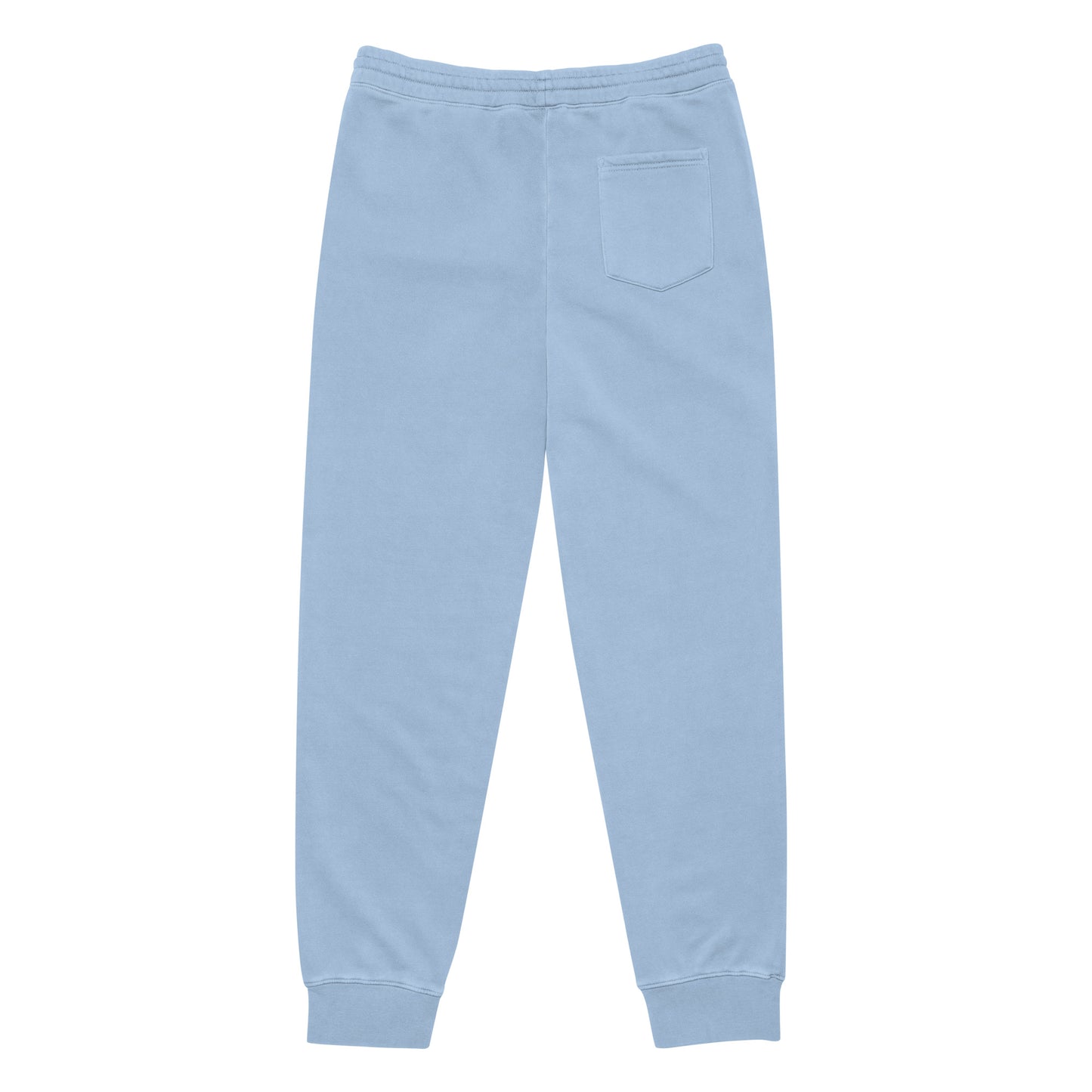 Vintage pigment sweatpants in light blue, relaxed straight legs, elastic waistband, back pocket