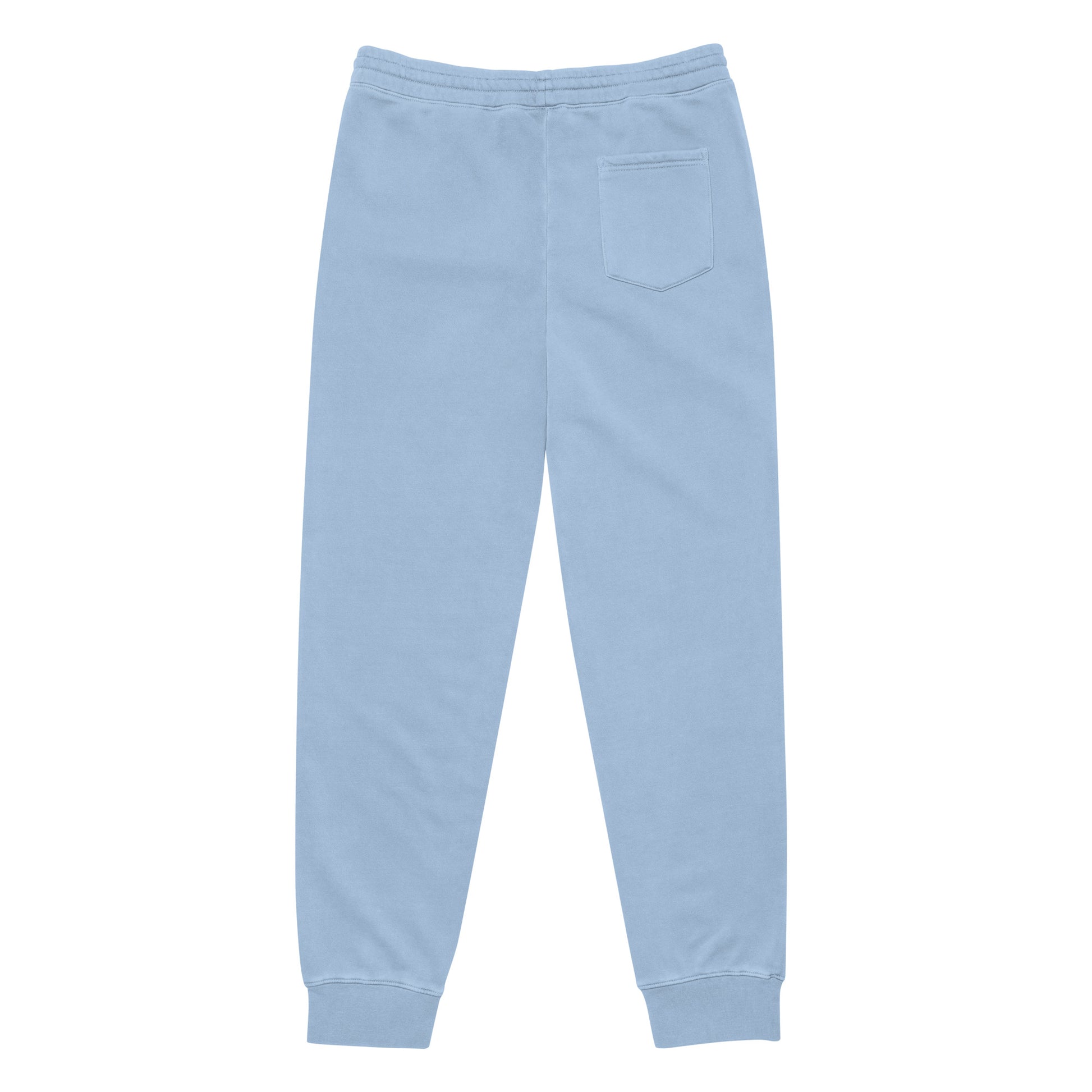 Vintage pigment sweatpants in light blue, relaxed straight legs, elastic waistband, back pocket