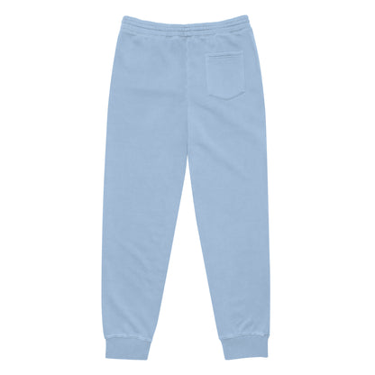 Vintage pigment sweatpants in light blue, relaxed straight legs, elastic waistband, back pocket