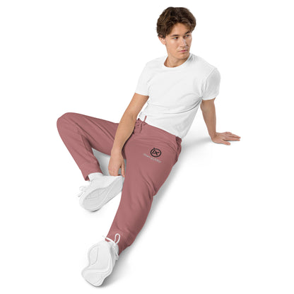 Vintage pigment sweatpants in muted rose, drawstring waist and cuffed hem