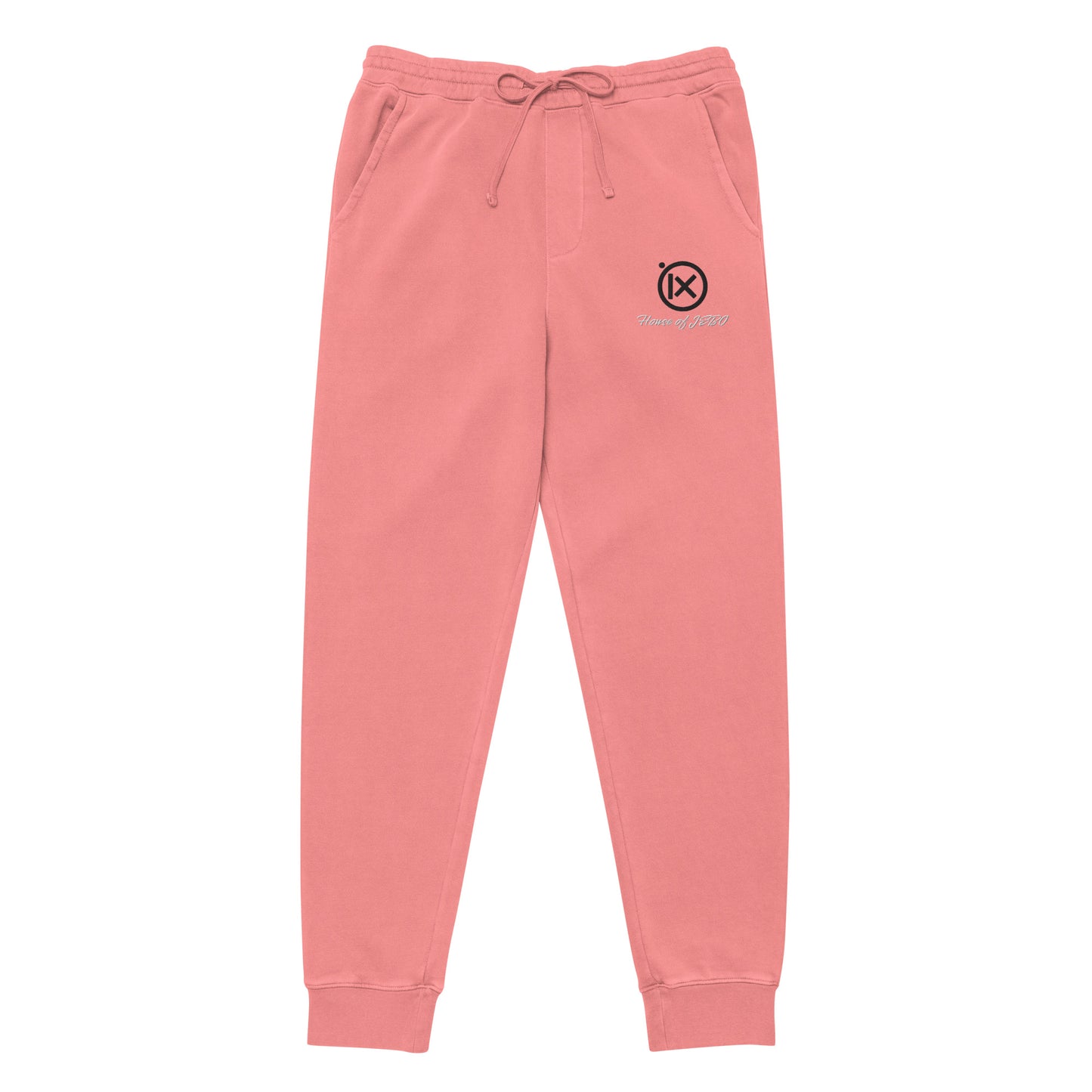 Vintage pigment sweatpants in pink with drawstring waist and logo on the thigh
