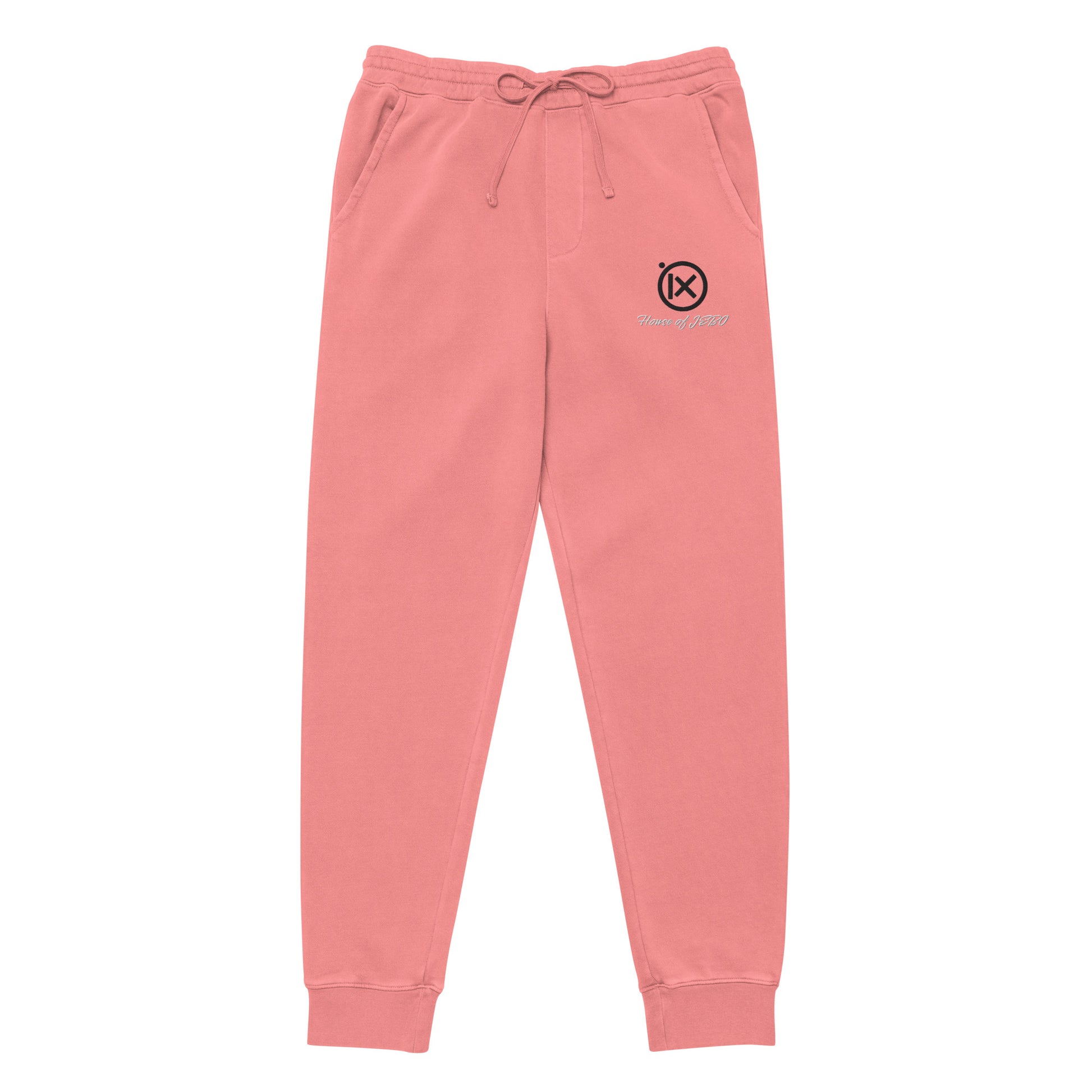 Vintage pigment sweatpants in pink with drawstring waist and logo on the thigh